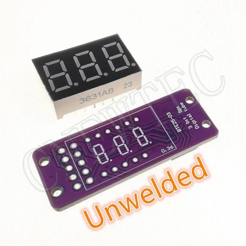 MAX7219 0.36 Inch 3 Bits Digital LED Display 7 Segment Module Unwelded 6 Color Available for Arduino STM32 STC AVR ESP32