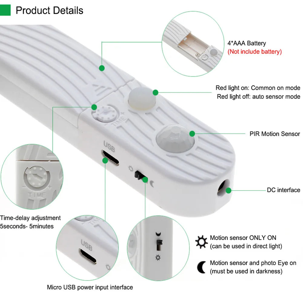 5V USB LED Strip Light Battery Power SMD 2835 3528 60LED 1m 2m 5m White Warm Red Blue Green Ribbon Cabinet Lights Night DC5V