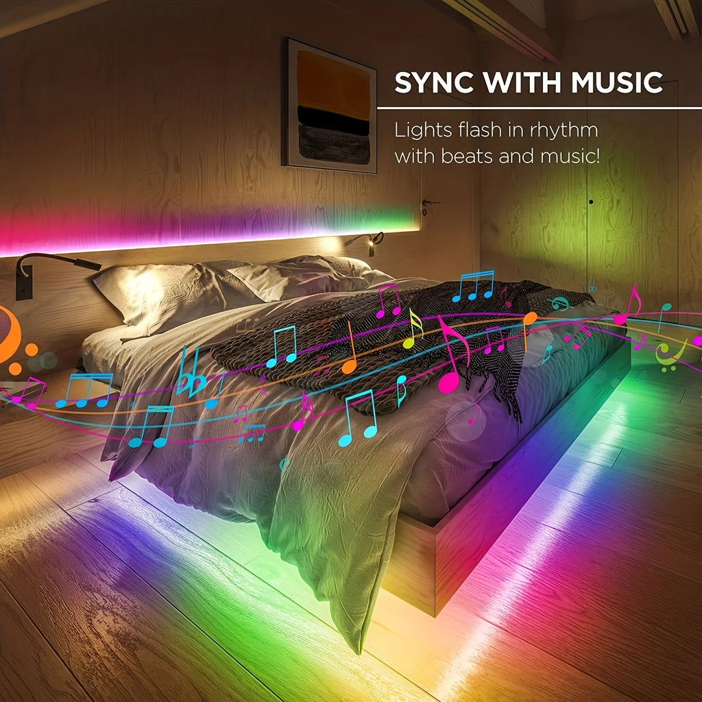 LED 5050 Light Strip 5M 10M 20M 30M RGB TV Background Light Bluetooth Control USB Game Room Family Party Decorative Light Strip