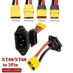 XT60/XT90 to C14 3pin Power Socket Wire10AWG/12AWG Male Female Battery Car Charging Connector New Energy E-bike Charging Cable