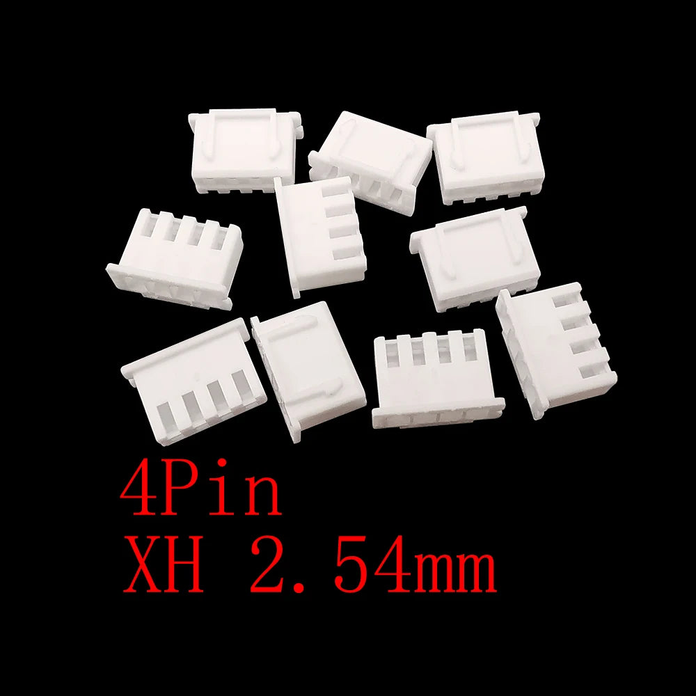 100Pcs JST XH 2.54mm Pitch 2/3/4/5 Pin Plastic Shell Male Plug Female Jack Socket Terminals Housing Wire Connector XH2.54 White