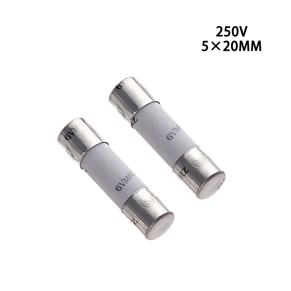 10PCS 0.1A 0.25A 6X30MM 5X20MM Fast Blow Ceramic Fuse 5*20mm 250V 2A 2.5A 3A 3.15A 0.1A-25A Slow Break The Fuse Tube 0.5A 6*30mm