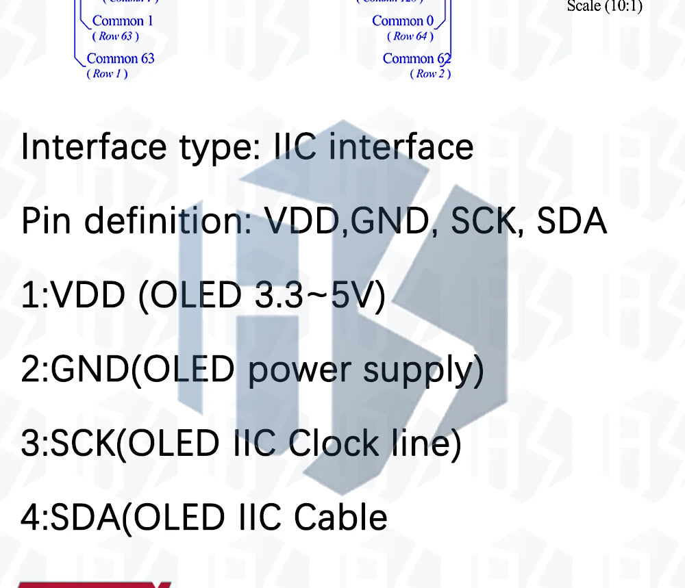 1.3 inch oled IIC Serial White OLED Display Module 128X64 I2C SSD1306 12864 LCD Screen Board VDD GND SCK SDA for Arduino