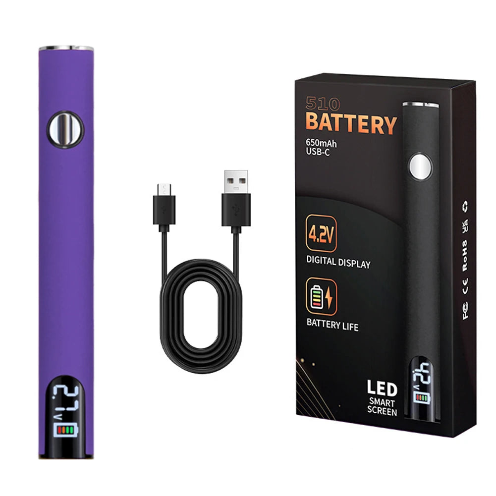 510 Thread Battery Cart Pen Adjustable Voltage Portable Electric Soldering Iron Smart Power Tool with USB Charger Cable