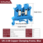 UK 2.5 Terminal Block UK2.5B Screw Connection Connect Strip 2.5B/3N/5N/6N/10N  2.5mm² Cable Electrical Din Rail Wire Connector