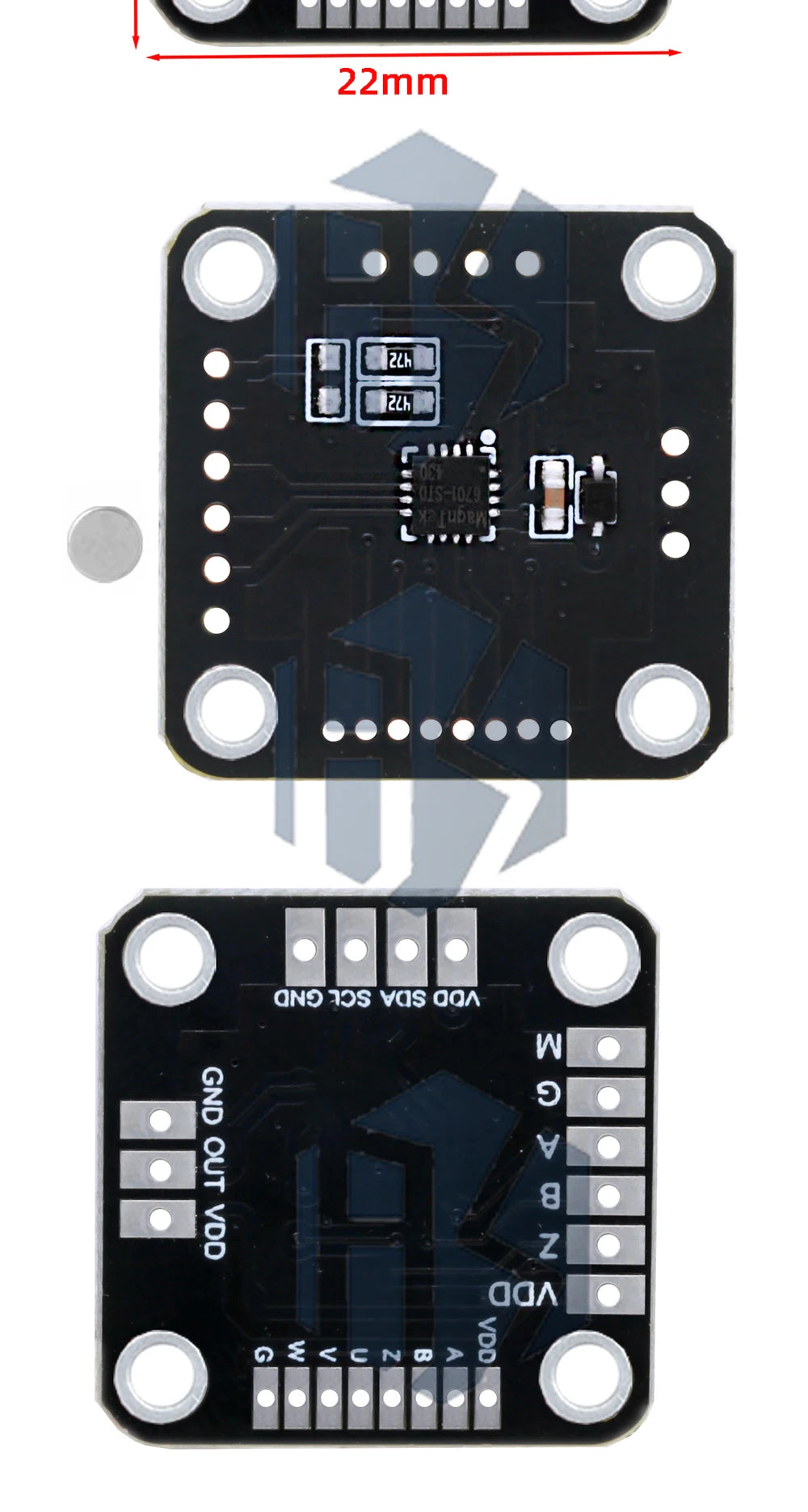 MT6701QT Magnetic Encoder Magnetic Induction Angle Measurement Sensor Module 4 Communication Interface Replaces The AS5600