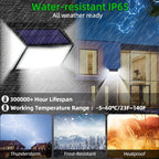 4pcs 468 LED Solar Led Lamp Outdoor Solar Light with Motion Sensor Wall Lights Waterproof Sunlight Powered for Garden Decoration