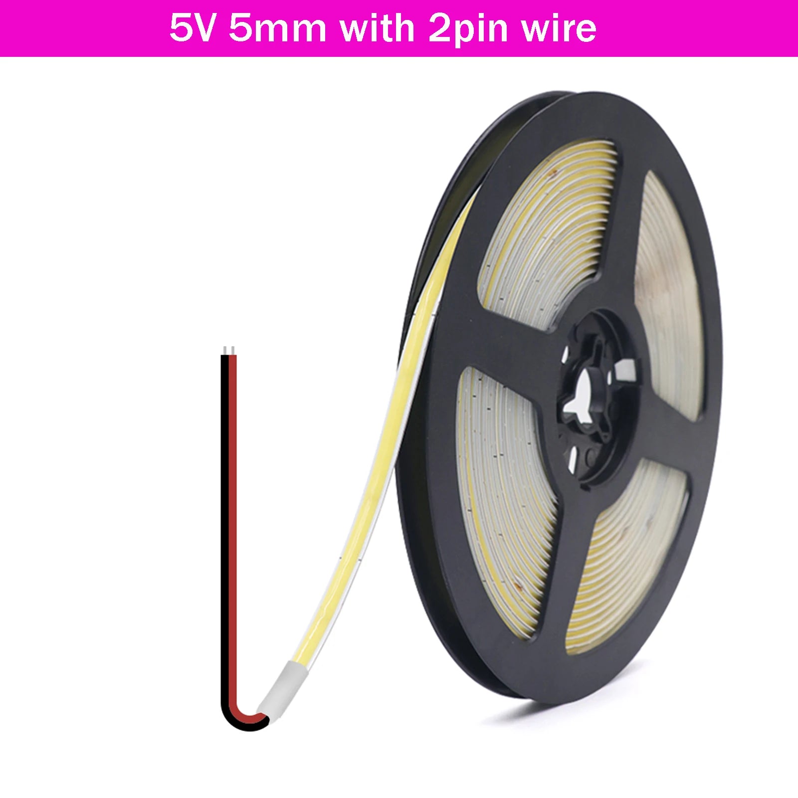 5V USB COB LED Strip 12V 3mm 5mm 8mm Width Flexible LED Tape 320LEDs COB Light with Adhesive High Density Linear Lighting