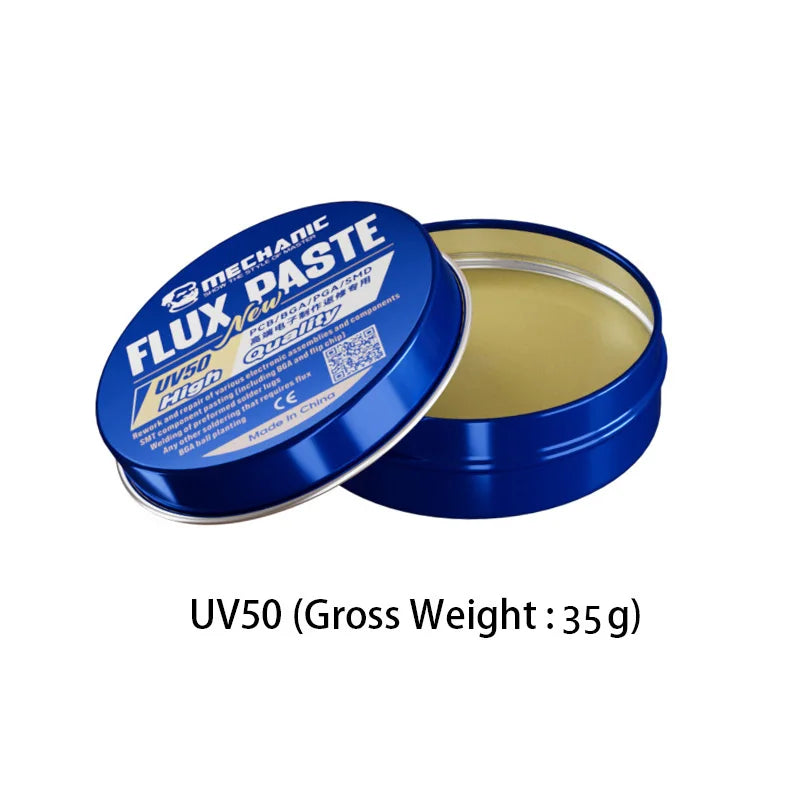 MECHANIC LEAD-Free Soldering Flux UV10/UV50/UV80 No-Clean Solder Welding Paste for Mobile Phone PC PCB SMD Chip BGA Repair Tools