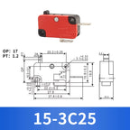 10Pcs Hinge Roller Lever Arm SPDT 1NO 1NC Snap Action Micro Switch,250W ~1500W optional.Lead Limit Switch