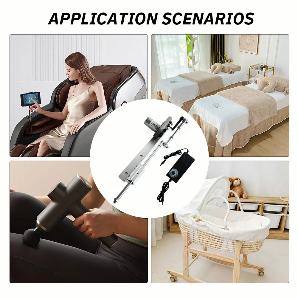 DC Reciprocating Linear Actuator All‑Metal Body Adjustable Stroke Pure Copper Motor DIY Reciprocating Motion Drive Mechanism