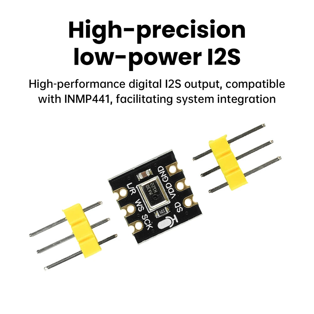 MS4030 Omnidirectional MEMS Microphone Module High Precision 24Bit I2S Output Compatible with INMP441 for Smart Home ESP32