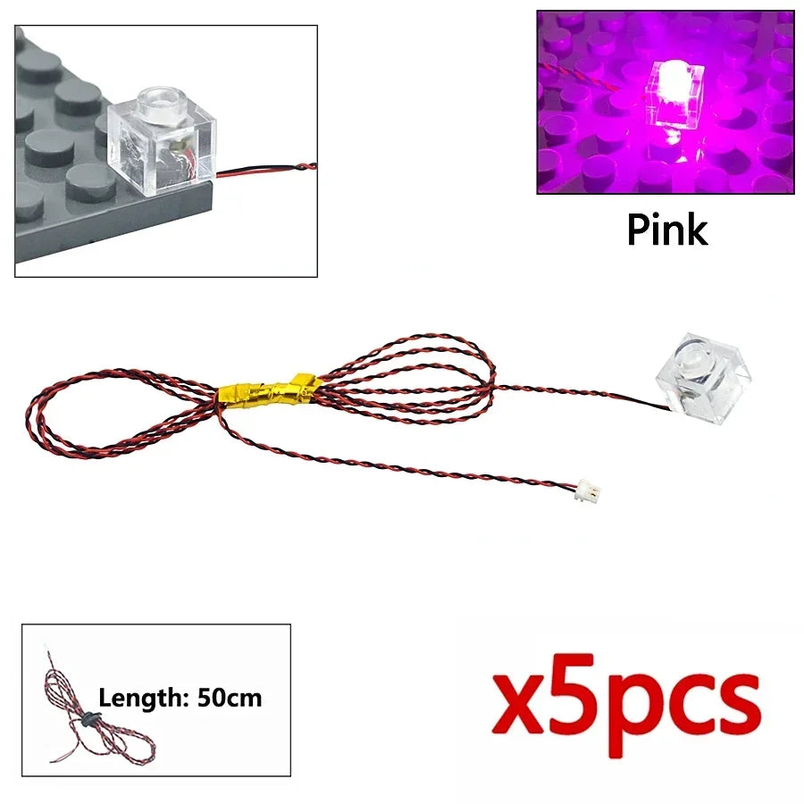 Flash Lamp City Street Light Bricks DIY 0.8mm Pin 1x1 1x2 1x4 Length 50cm SMD LED 2835  Remote Control Building Block