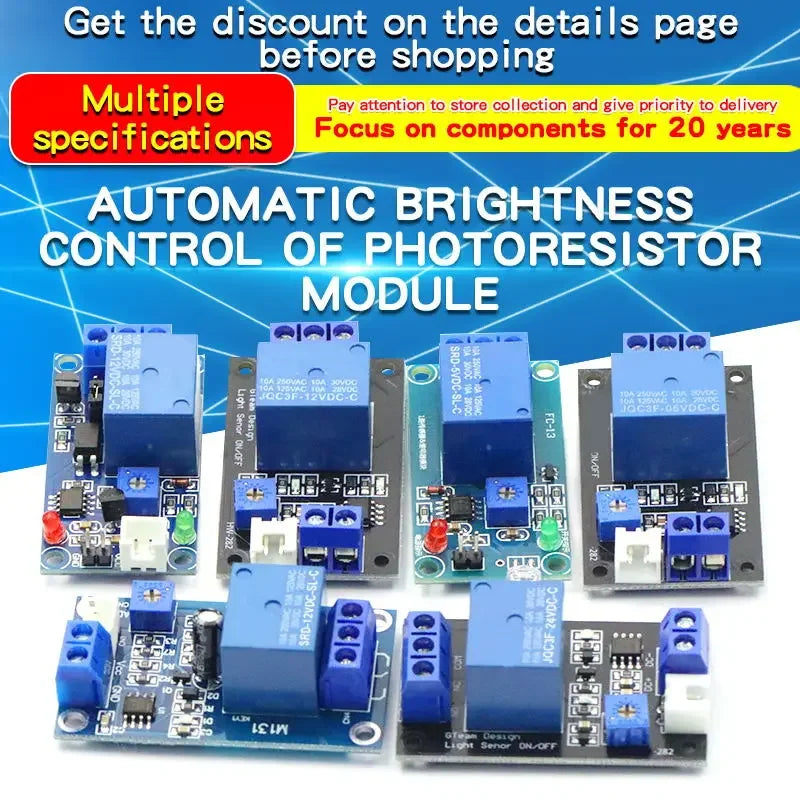 DC 5V 12V Light Photoswitch Sensor Switch LDR Photoresistor Relay Module Light Detection Photosensitive Sensor Board for Arduino