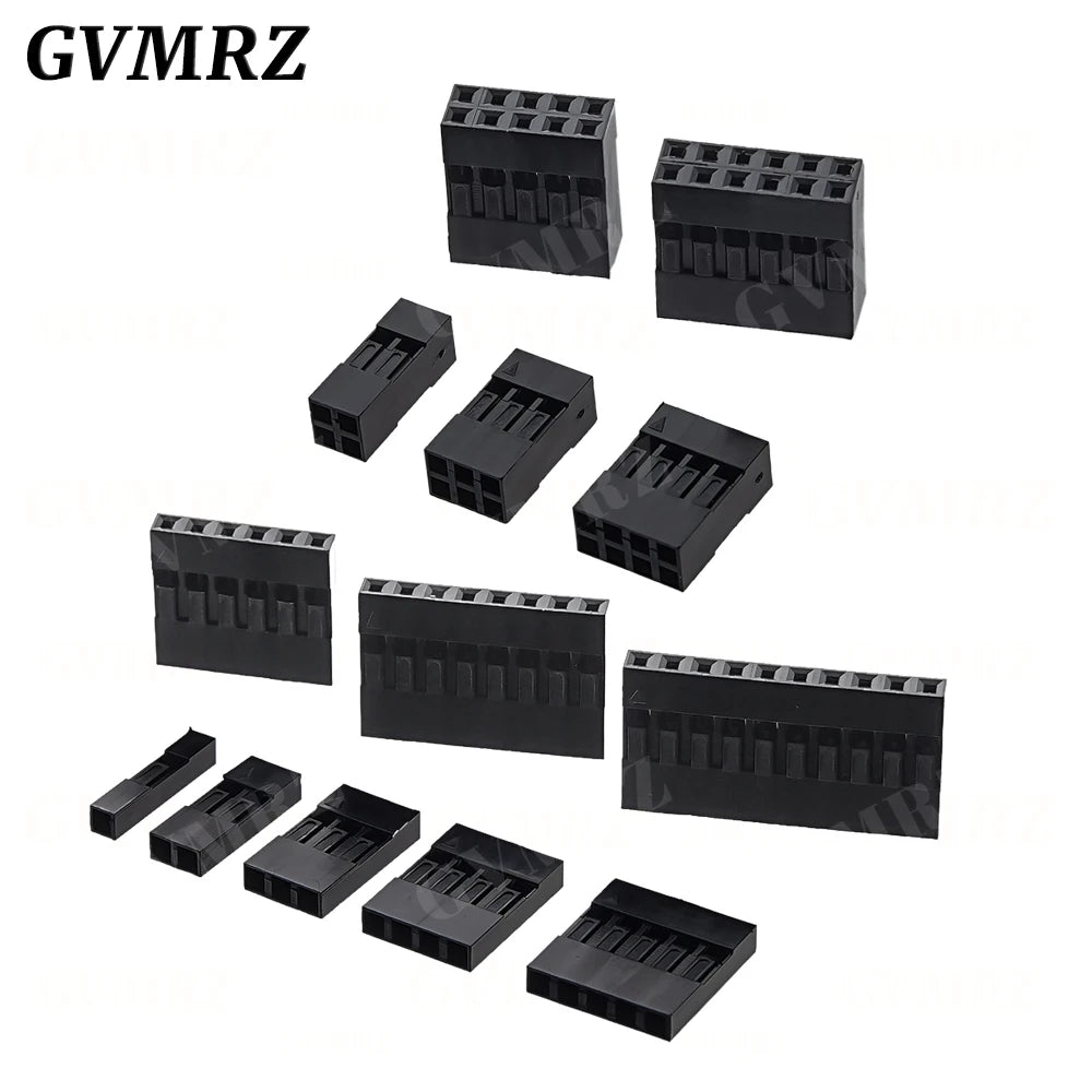 100PCS Dupont Plastic Shell Plug 2.54mm Single Row Dupont Connector 1P/2P/3P/4P/5P/6P/7P/8P/9P/10P Housing