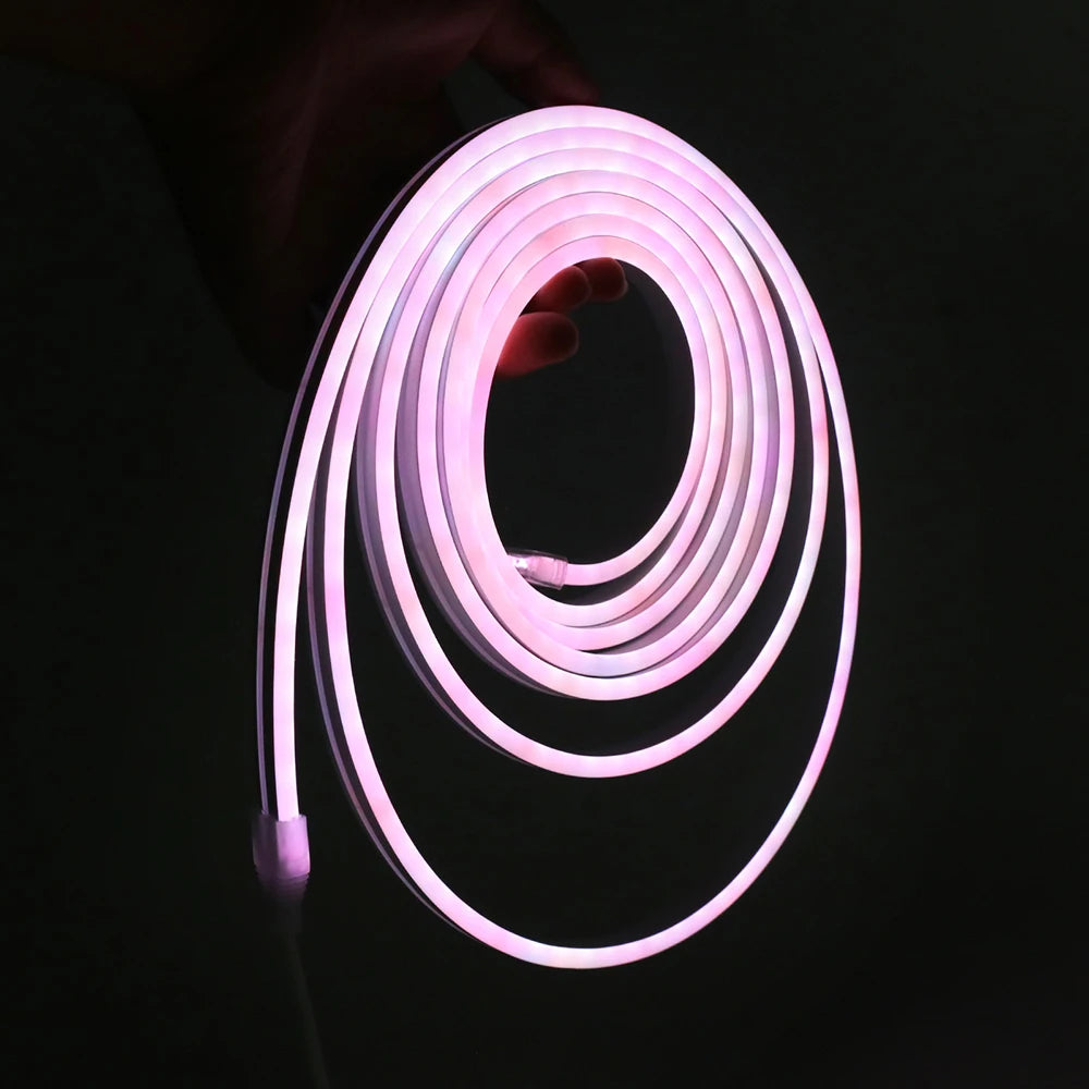 5V Bluetooth RGB LED Neon Strip Light 1M 2M 3M 3AA Battery Box 17Key 24key 44key Remote Control 108Leds/M Waterproof Room Decor