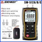 SNDWAY SW-512 Digital Pressure Gauge Differential Gas Pressure Gauge Measuring Instruments, Barometric Gauges/SW-512B/SW-512C