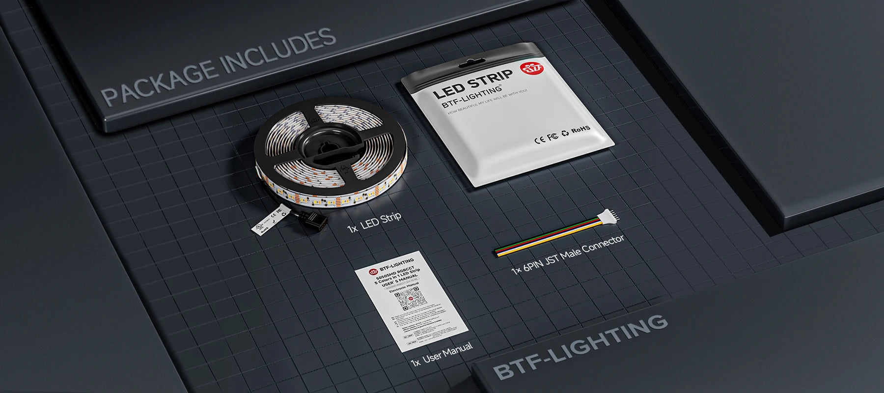12V 24V 5050 RGBCCT 5 in 1 LED Light 5m 96 Leds/m 6pin RGBW RGBCW RGBWW RGB WW CW 2700K-6500K Strip Lights Black White PCB Tape