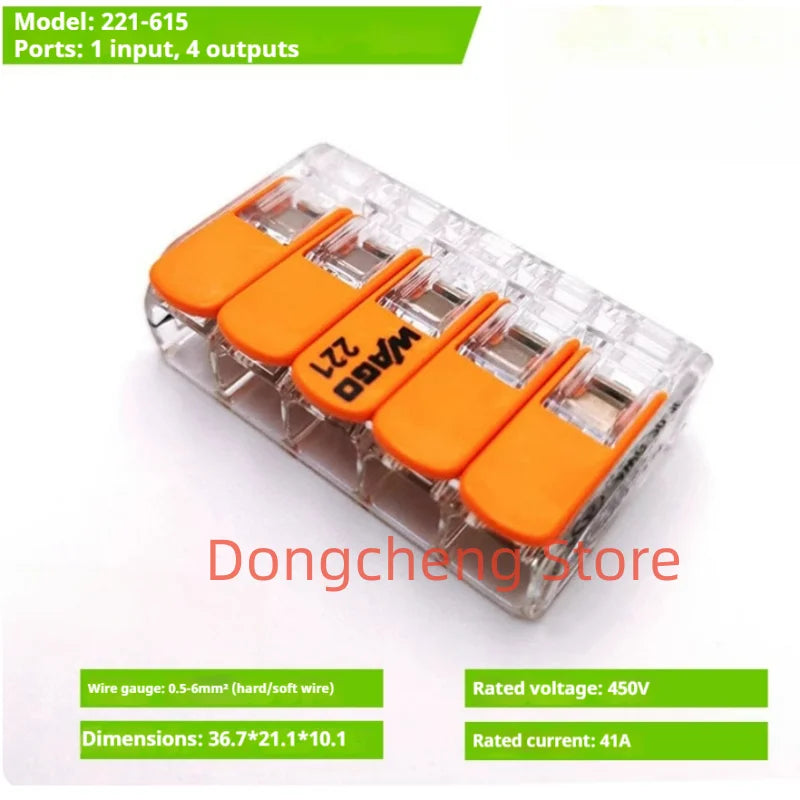 Wago wiring terminal 221-412 221-412 221-413 221-415 221-612 221-613 221-615 221-2411 Original  Wiring connector 20PCS/LOT