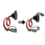 12-36V SAE Quick Connector Harness 12AWG 30CM Waterproof SAE Extension Cord Sidewall Port Male Plug to Female Socket for Charger
