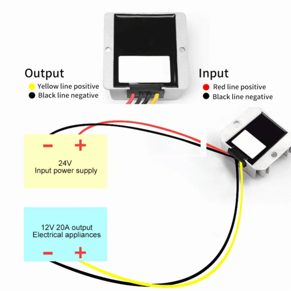 DC24V to 12V DC-DC Buck Converter 20A 240W Waterproof Voltage Regulator Module Step Down Converter Car Power Supply