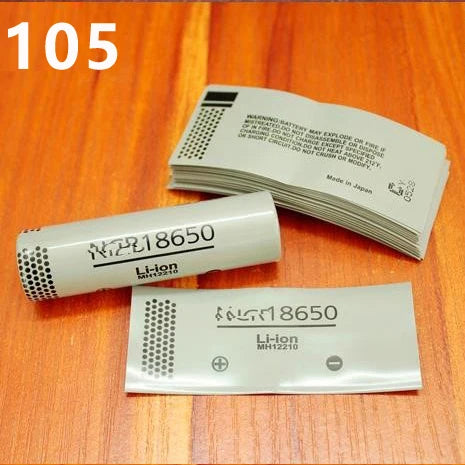 100pcs/lot Battery packaging skin 18650 lithium battery PVC heat shrinkable sleeve packaging skin shrink film insulation sleeve