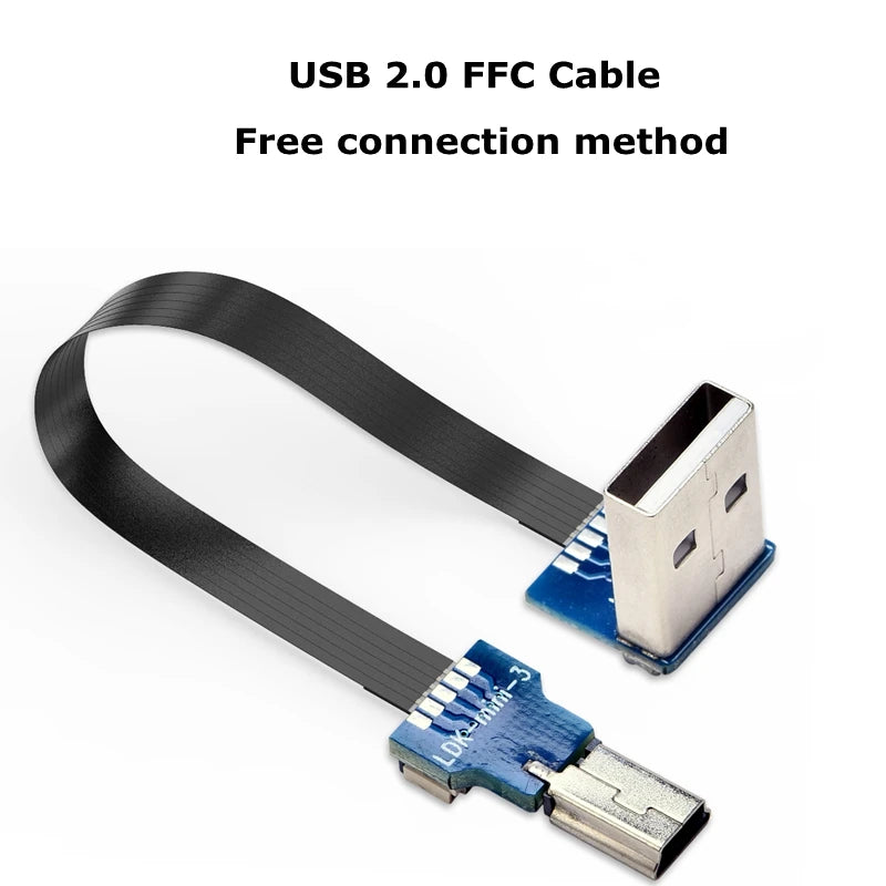FFC Mini Micro USB Extension Type-C Ribbon Cable 90 FPV Slim Flat Soft Flexible FPC charge FPV Brushless Handheld Gimbal Monitor