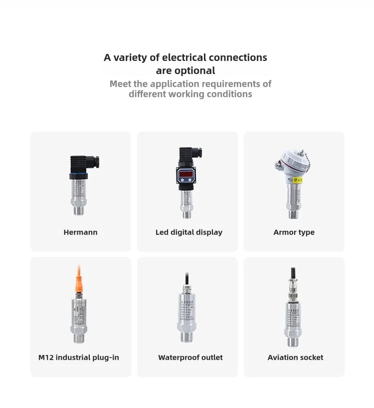 Pressure Transmitter 4-20mA Industrial Sensor M12 Connector IP67 Hydraulic Oil Air Monitoring