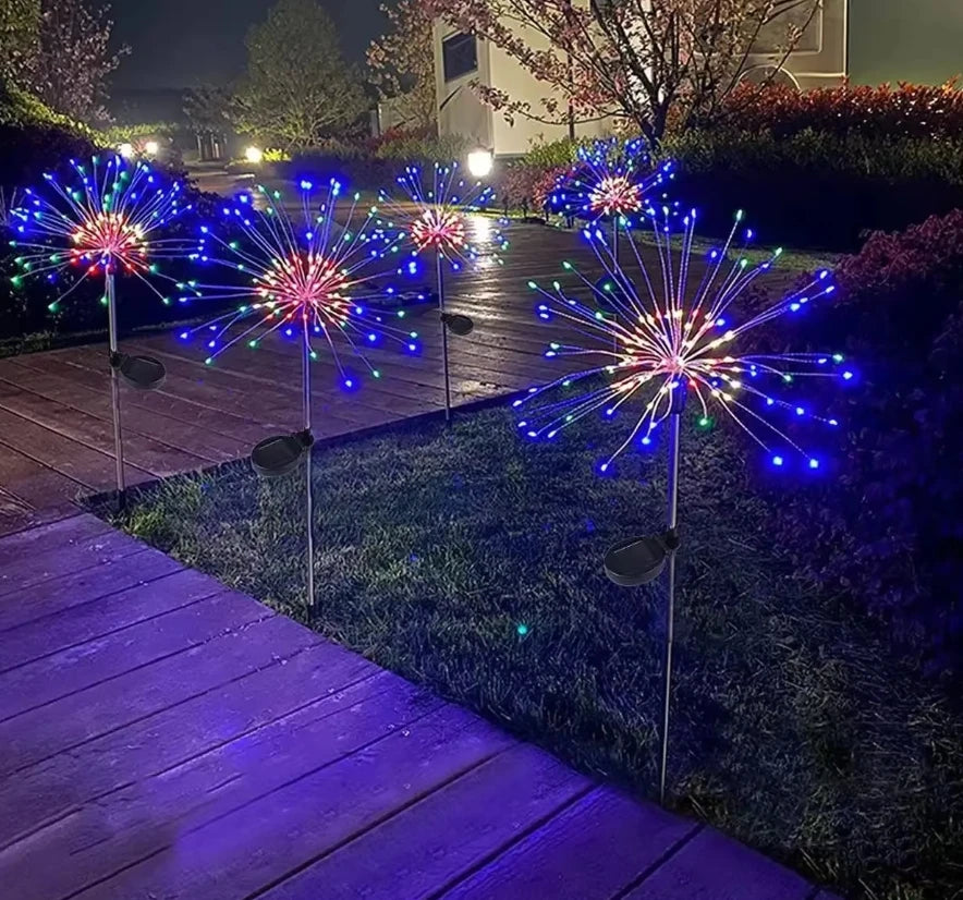 1Pcs Solar LED Firework Light Copper Wire Christmas Fairy Lights Lawn Pathway Light Garden Decoration