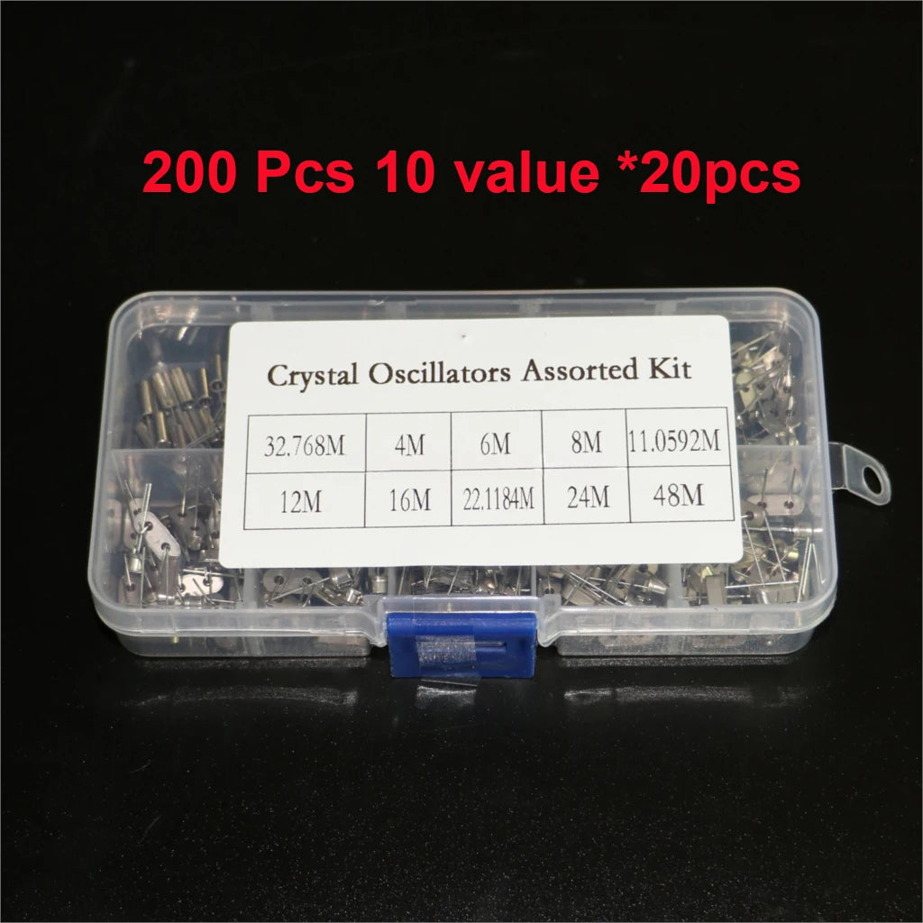 35/100/200PCS HC-49S Crystal Oscillator Kit Quartz Crystal Resonator Set 4Mhz 6Mhz 8Mhz 12Mhz 16Mhz 20Mhz 24Mhz 25MHz 48MHz