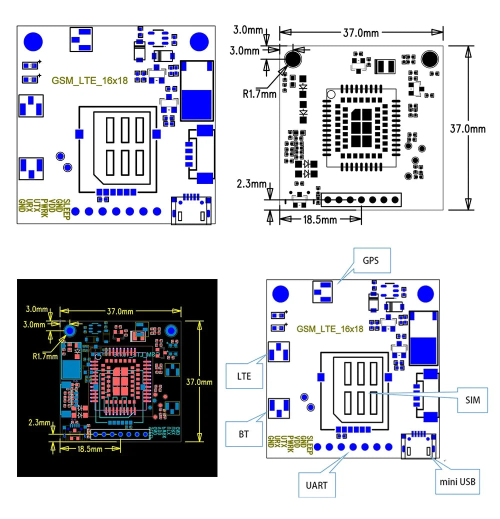 SIM7080G LPWA NBIOT CATM Core Board - High-Performance IoT Core Board for LPWA NBIOT CATM Applications