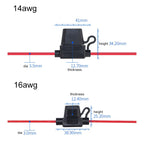 Waterproof Mini Small Medium Auto Fuse Holder 16/14/12/10AWG Car Blade Fuse wire cable 10A 20A 30A 50A fuse Power Socket