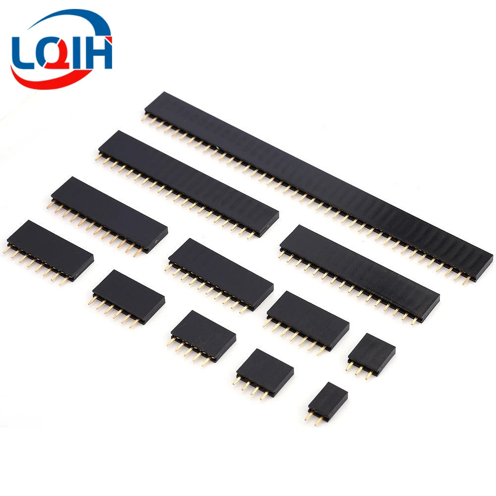 Pitch 2.0mm 2.54mm Single Row Pin Female Header Socket 1*2P 3P 4P 5P 6P 7P 8P 9P 10P 11P 12P 13P 14P 15P 16P 20P 40Pin Connector