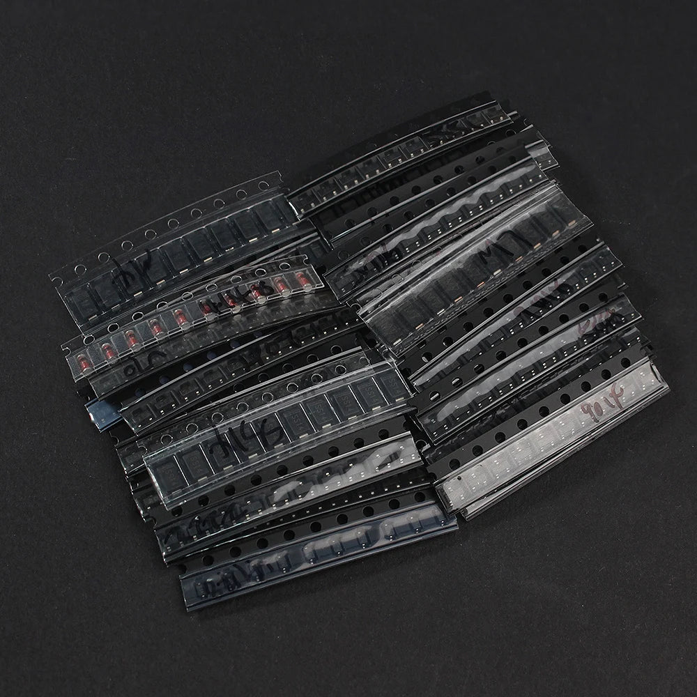 350pcs SMD Transistor and Diode Assortment Kit 1N4148 M1 S9012 S9013 S9014 S9015 S9018 S8550 S8050 2N2222 2N3904 SOT-23 PNP/NPN