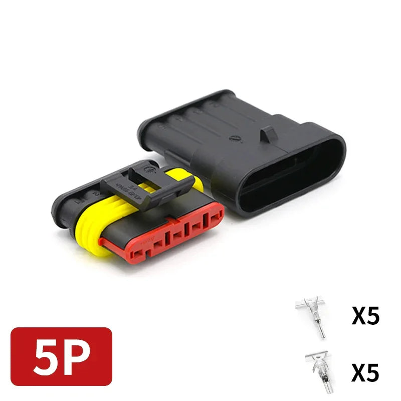 20/50/100Sets 1.5 Series AMP Automobile Connectors 1/2/3/4/5/6 Pin Super Seal Waterproof  Electrical Wire Connector PA66 Nylon