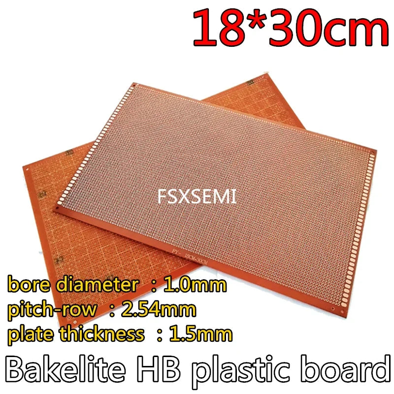 1pcs Bakelite Universal circuit test board HB plastic board 2.54MM PCB 5x7 7x9 9x15 10x15 10x22 12x18 13x25 15x18 18x30cm