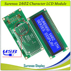 Surenoo LCD2USB USB 162 16X2 1602 Character LCD Module Display Screen Panel sutible LCD Smartie & AIDA64 for DIY PC