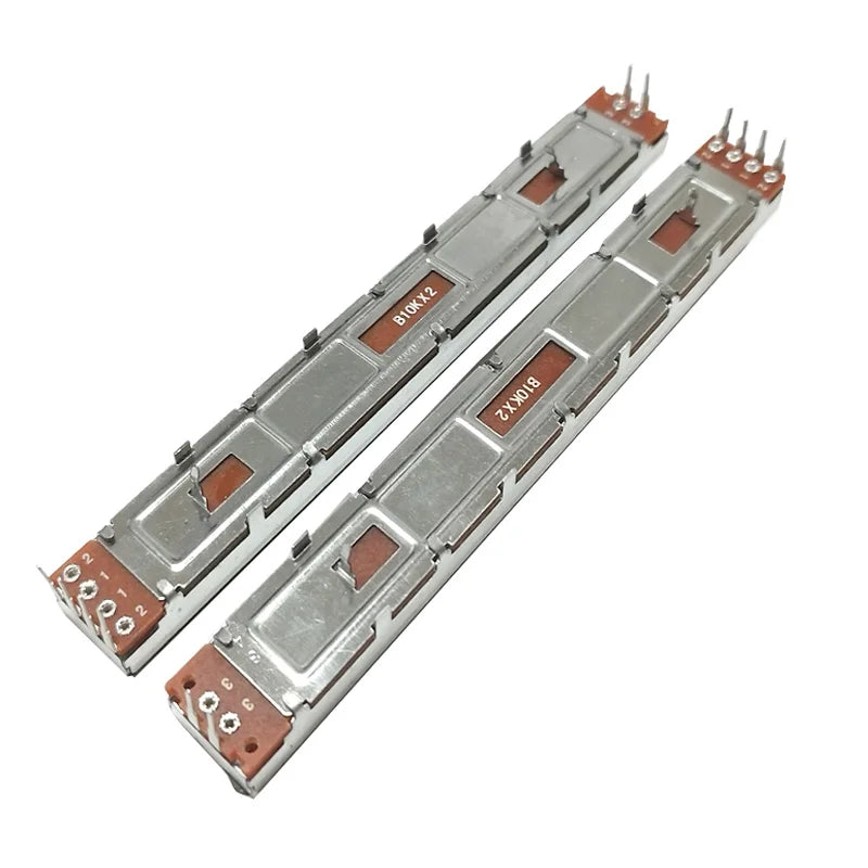 1PCS 128mm long SC-1009G mixer fader / dual straight sliding potentiometer B10Kx2 / handle length 8MMB / travel 100mm