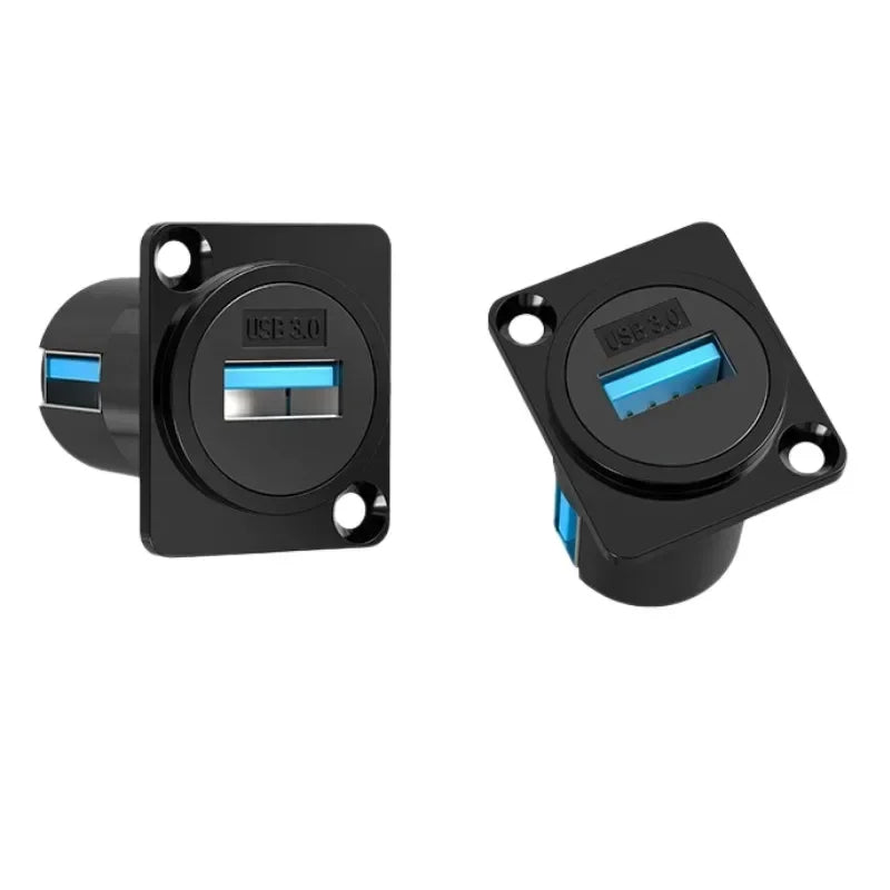 1pc Metal Round/D Type Module RJ45 CAT6&USB 2.0/3.0&Type C&HDMI-Jack Socket Through Network Panel Mounting Electronic Connector