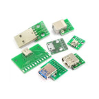 1pc MICRO MINI 5P 4P 9P 10P  type-c USB To Dip Female B-type Square Interface Printer Mike PCB Converter Adapter Breakout Board