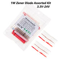 140pcs/Lot 1W Zener Diode Assorted Kit 3.3V-24V 14values*10pcs=140pcs Electronics Component Sample Set 3.3V 3V9 4V7 5V1 6V2 6V8