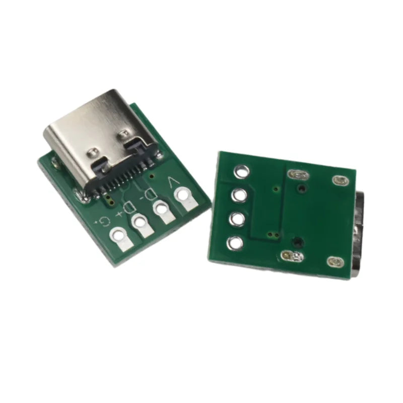USB 3.1 Type-C 16-Pin Test Breakout Board 2.54mm Pitch for Arduino Raspberry Pi ESP32 Diagnosis Data Cable Prototyping DIY
