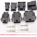 10Set Single Row Micro-Fit MX3.0mm 1x2/3/4/5/6/7/8P Male Female Aerial Mating Connector 43025 Plug+43020 Female Housing+Terminal