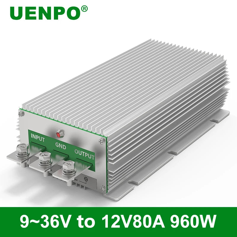 UENPO Wide Voltage Input 9-36V to 12V28V13.8V24V50A60A Voltage Regulator 30-60V to 36V DC Power Converter Inverter Transformer