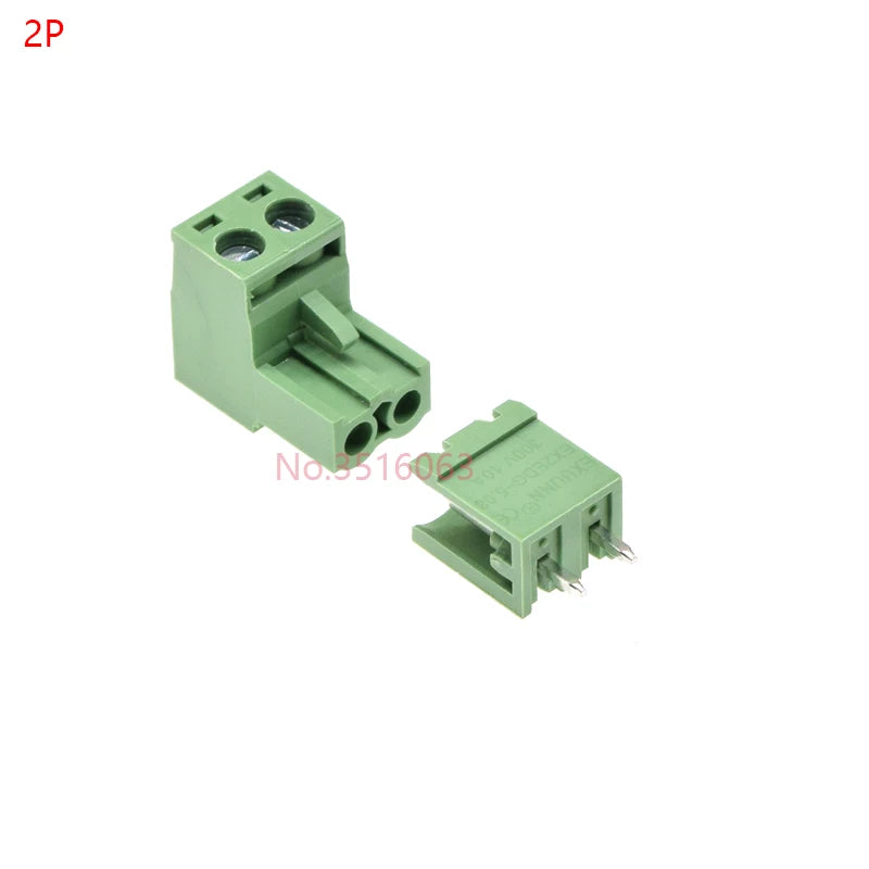 10Sets 2edg 2/3/4/5/6/7/8/9 Pin Screw Terminal Block Connector 5.08mm Pitch Plug + Straight Pin Header Socket For Pcb 2p 3p 4p