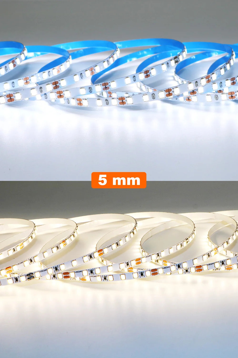 5mm 8mm LED Strip 2835 DC24V 12V 120LEDs/m Home Lamp Strips Red Ice Blue Yellow Orange Pink Flexible And Cuttable Soft Lamp Bar