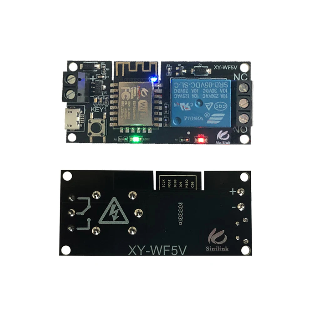 Sinilink WIFI Mobile Phone Remote Control Relay Module DC5V DC6~36V Smart Home Phone APP ESP-12F Long Range Remote Control Board