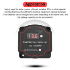 Relay VSR for Camper Charge 2 Battery Bank Car Smart Battery Isolator Voltage Sensitive Split Charge Auto Parts 12V 140A
