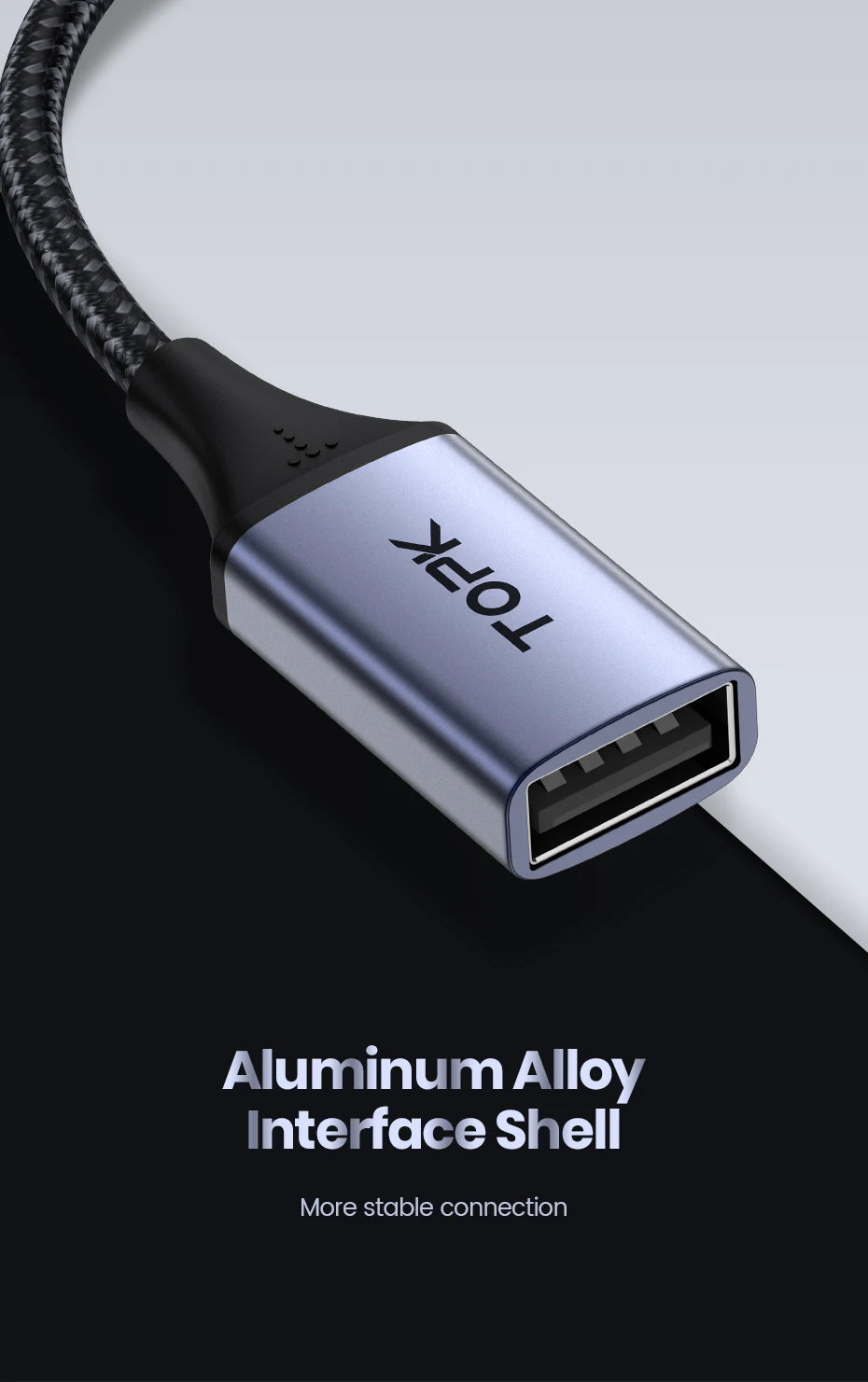 TOPK A10 USB C to USB A dapter OTG Cable Type C Male to USB 2.0 Female Cable Adapter for MacBook Pro Samsung Type-C Adapter