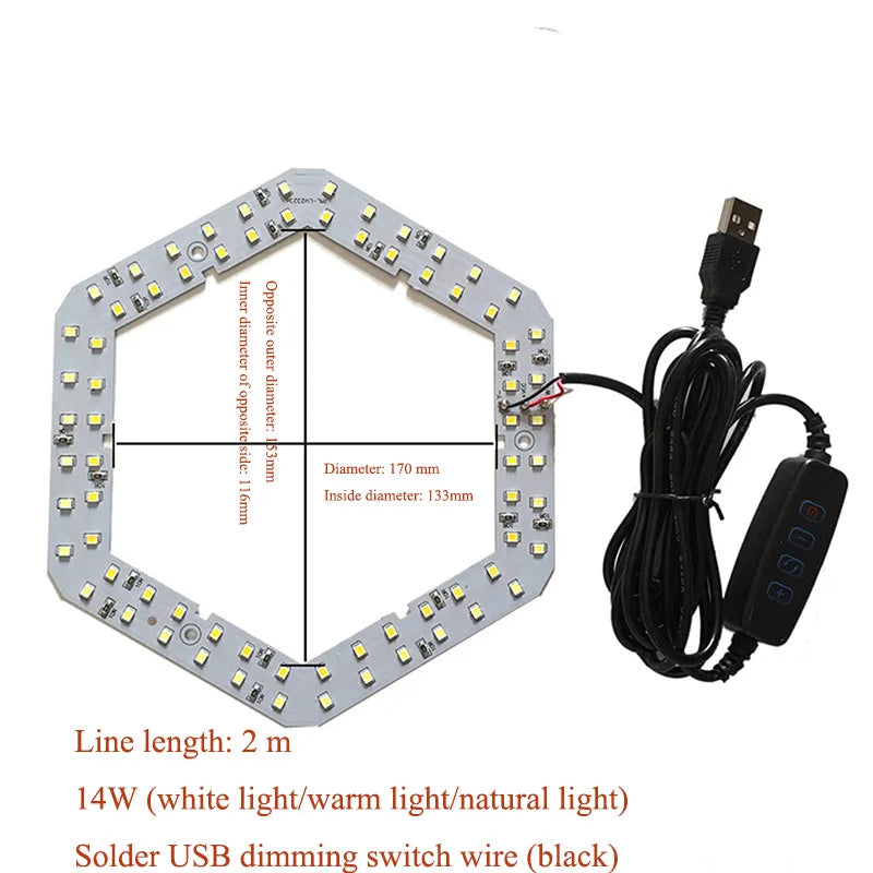 DC5V Dimmable LED Chip 5W-30W Surface Light Source SMD 5730 LED Light Beads DIY Tricolor Adjustable LED Bulb White Warm White